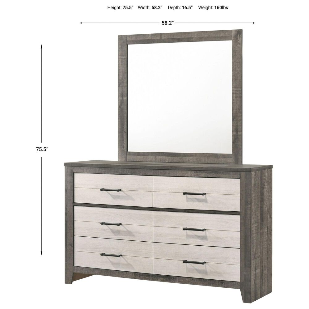 Crown Mark Rhett 3-Piece Queen Platform Bedroom Set in Gray and White, , large