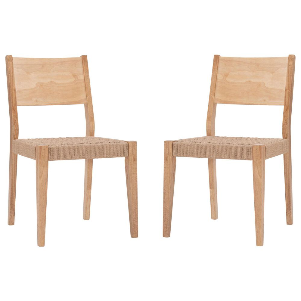 Linon Home Decor Cadence Side Chair with Woven Rope Seat in Natural (Set of 2), , large