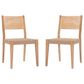 Linon Home Decor Cadence Side Chair with Woven Rope Seat in Natural (Set of 2), , large