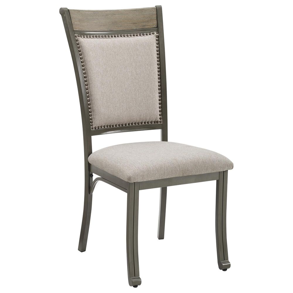 Linon Home Decor Franklin Side Chair in Warm Pewter and Grey, , large