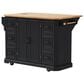 HOMLUX 56" Kitchen Island with Drop Leaf in Black, , large