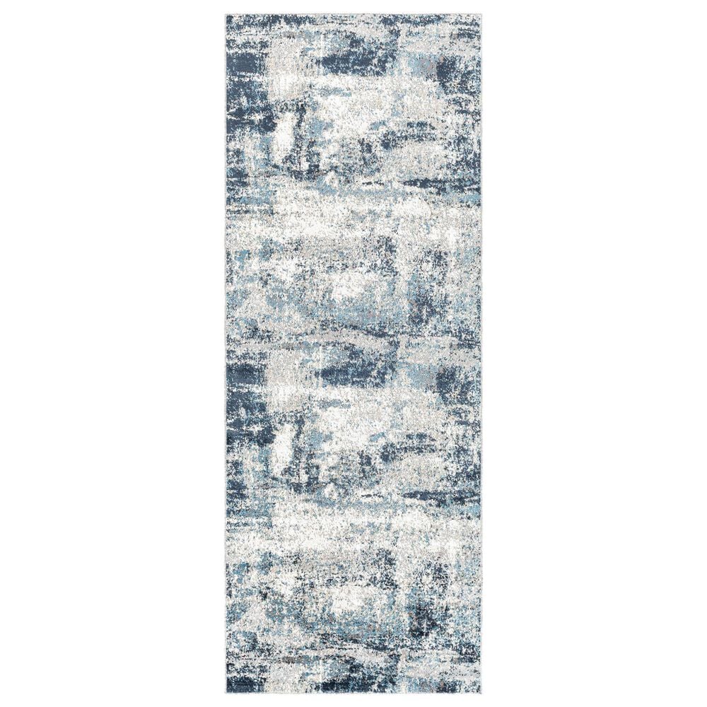 Surya Lavadora LVR-2313 2"7" x 7"3" Ink Blue, Navy, Light Gray, Light Beige and Cream Runner, , large