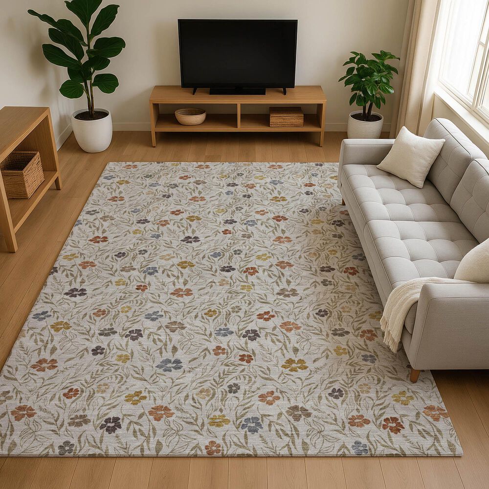 Dalyn Rug Company Soft Essentials Floral Pearl 8' x 10' Indoor/Outdoor Area Rug, , large