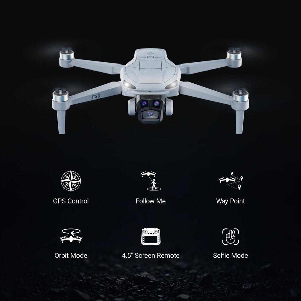 Contixo F23 GPS Mini FPV Drone with 1080p Camera and Built-In Screen in Gray, , large