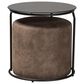 Baxton Studio Kira 2-Piece Nesting Table & Ottoman Set in Grey/Brown/Black, , large