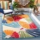 Safavieh Cabana CBN356A 6"7" x 9" Ivory and Blue Indoor/Outdoor Area Performance Rug, , large
