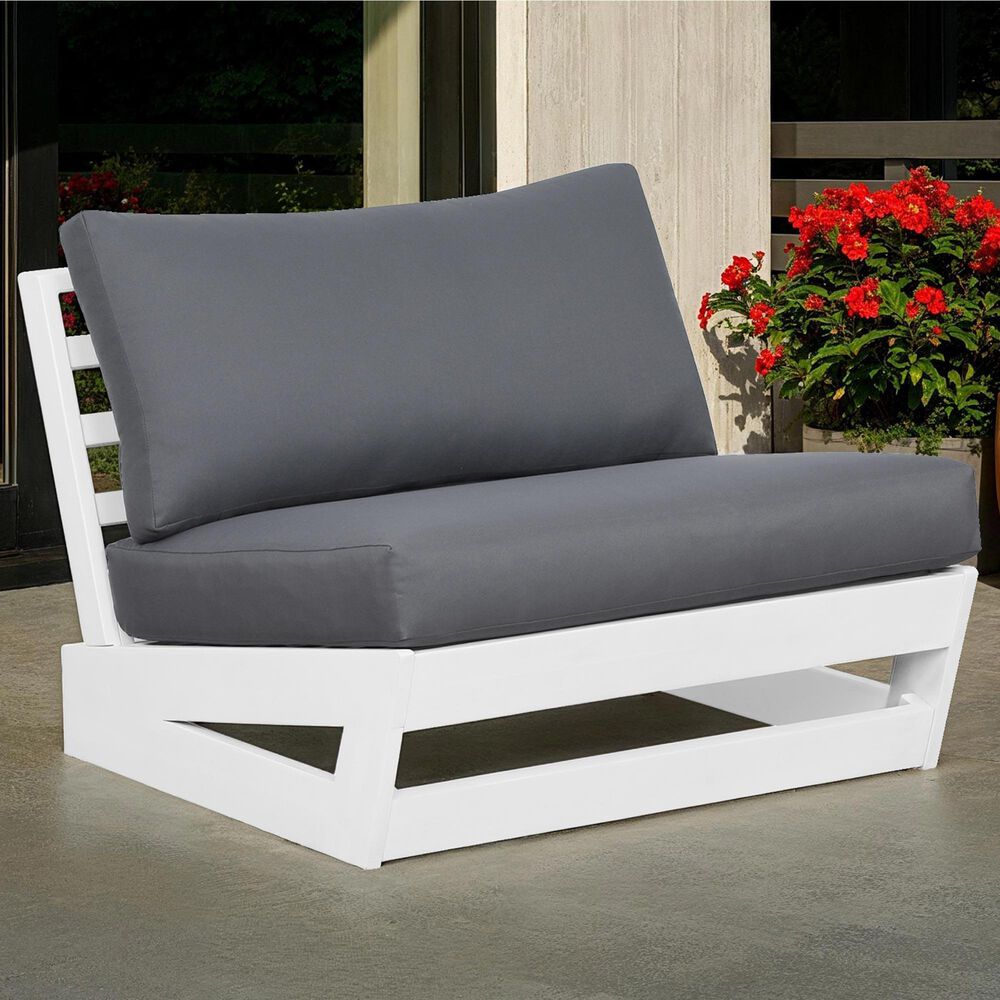 Linon Home Decor Silbury Patio Armless Chair in Grey, , large