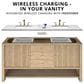 James Martin Bellshire 72" Double Bathroom Vanity in Bright White with 3 cm Siberian Silestone Top, Rectangular Sinks and FreePower Wireless Charger, , large