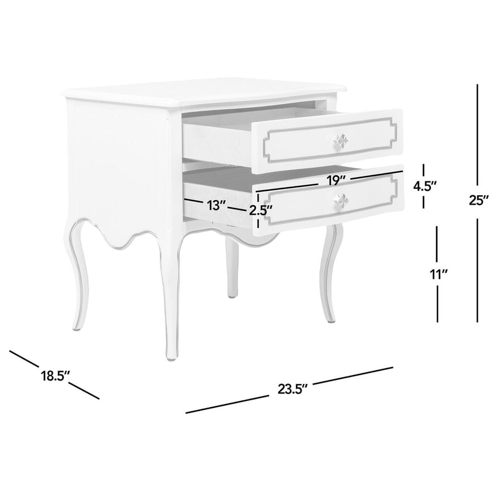 Jennifer Taylor Home Court Side Table in Soft White and Gold, , large