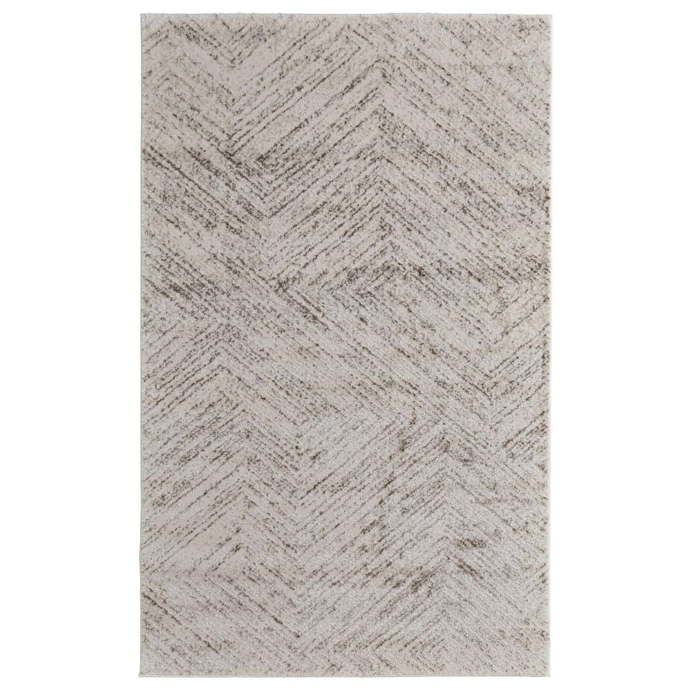 Feizy Vancouver 39NPF 5" x 8" Beige and Brown Area Rug, , large