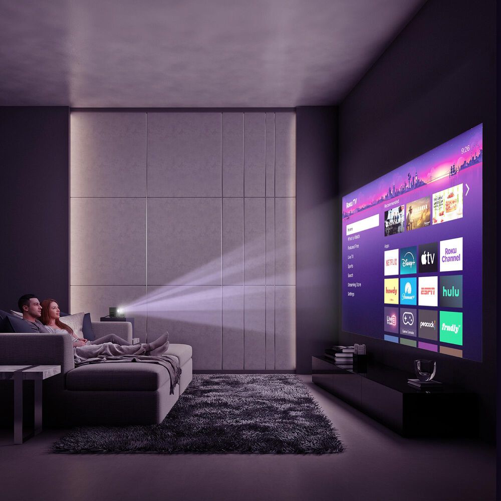 Element Roku 1080P FHD Home Theater Smart Projector in Gray, , large