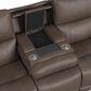 Flexsteel Carter Power Reclining Sofa and Loveseat Set in Cappuccino Brown, , large