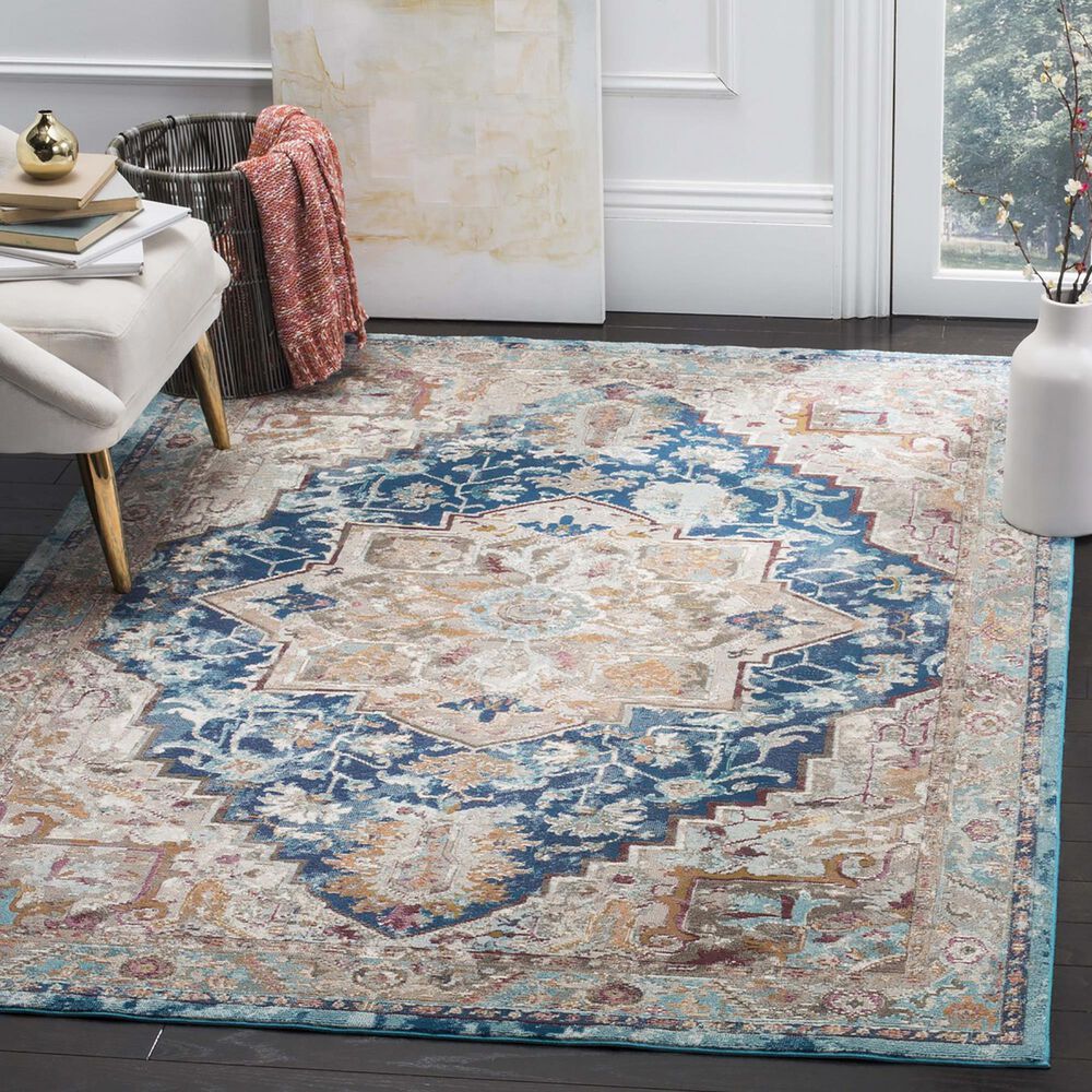 Safavieh Aria 3&#39; x 5&#39; Blue and Beige Area Rug, , large