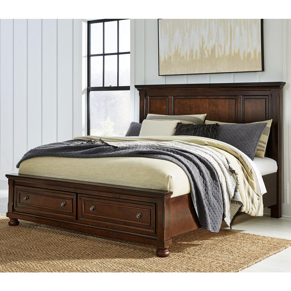 Millenium Porter California King Panel Storage Bed in Rustic Brown, , large