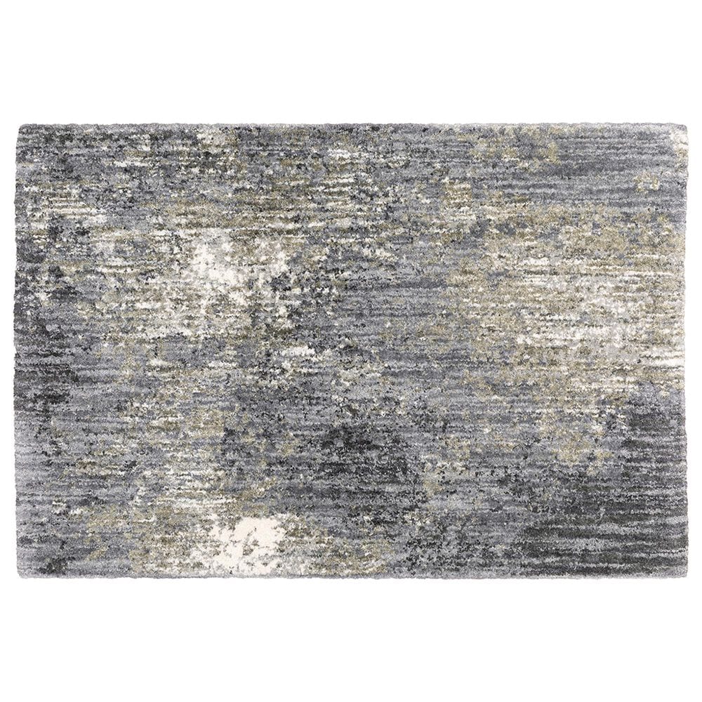 Oriental Weavers Aspen Distressed Shag 2060W 6"7" x 9"6" Gray and Ivory Area Rug, , large