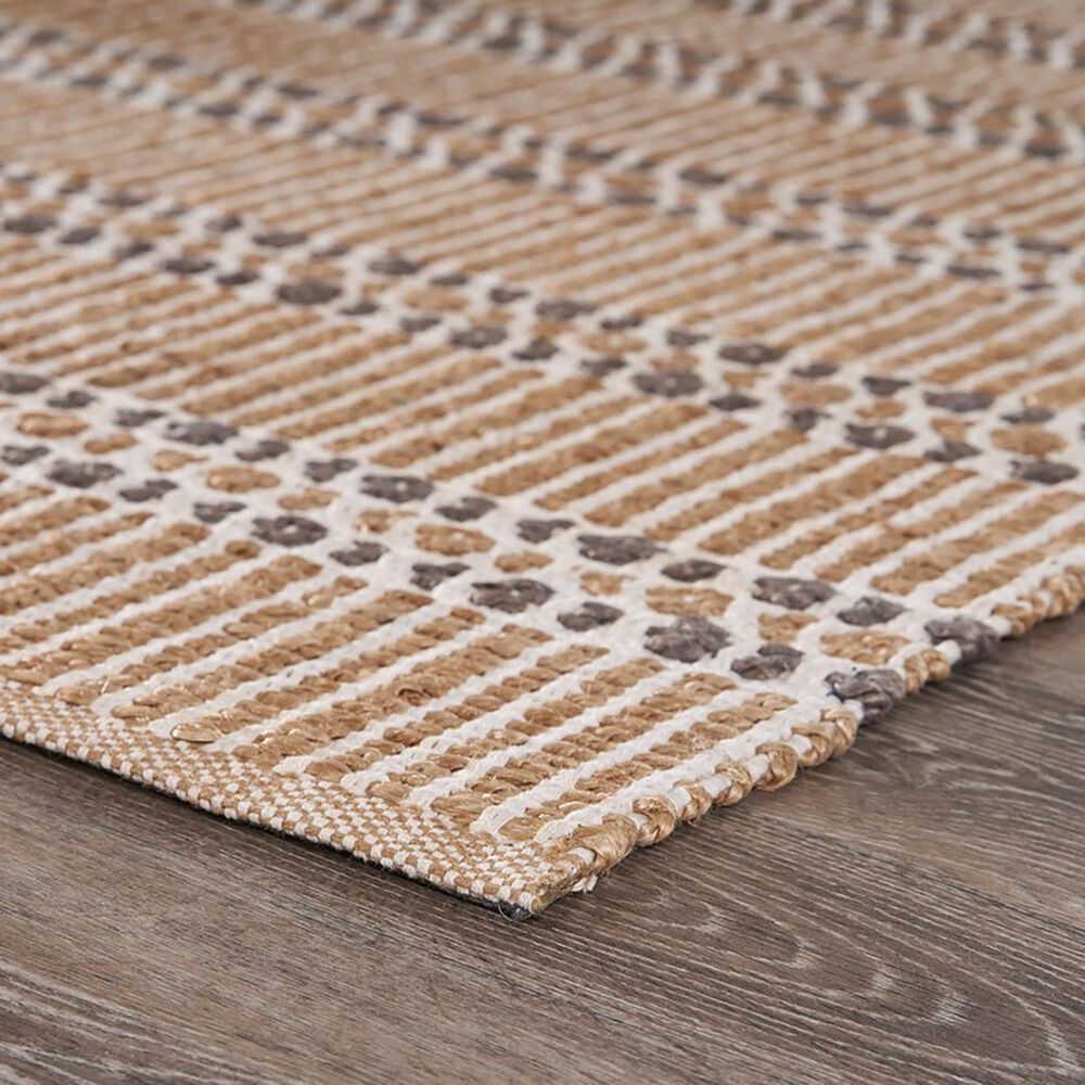 L&amp;R Resources Natural Fiber Striped 5&#39; x 7&#39;9&quot; Ivory Gray Area Rug, , large