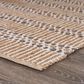 L&R Resources Natural Fiber Striped 5" x 7"9" Ivory Gray Area Rug, , large