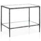 Furniture of America Lalia End Table with Tempered Glass Top and Open Storage Shelf in Gun Metal, , large