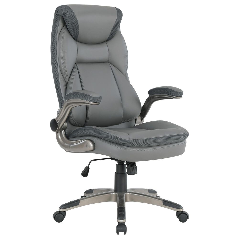 Valor Living Executive Chair with Charcoal Grey Upholstery in Titanium, , large