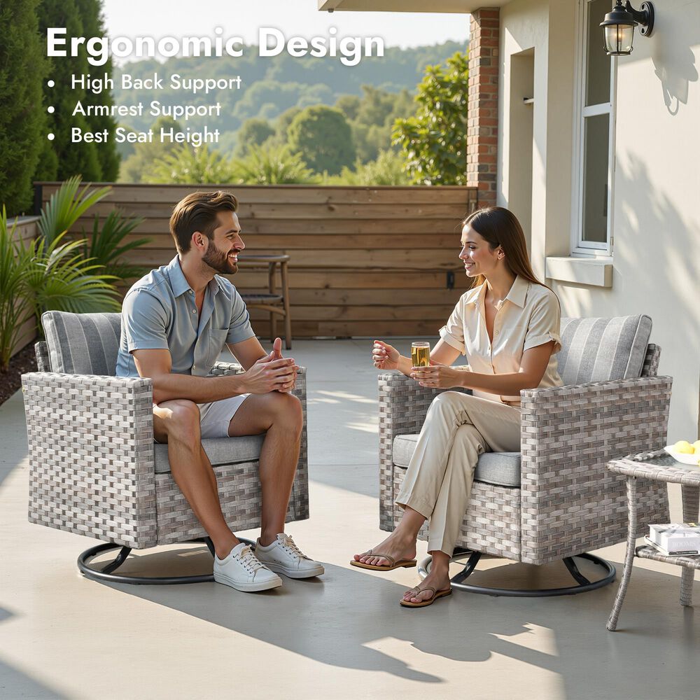 HOMLUX 10-Piece Outdoor Patio Wicker Sectional Furniture Set in Black, , large