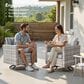 HOMLUX 10-Piece Outdoor Patio Wicker Sectional Furniture Set in Black, , large