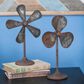 Maple and Jade Industrial Fan Sculpture in Distressed Gray and Rust Brown (Set of 2), , large