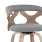 LumiSource Gardenia Swivel Fixed-Height Counter Stool with Light Grey Fabric Upholstery in Chrome and Whitewashed (Set of 2), , large