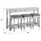Golden Wave Furniture New Haven Sofa Table with Three Stools in Oyster Shell, , large