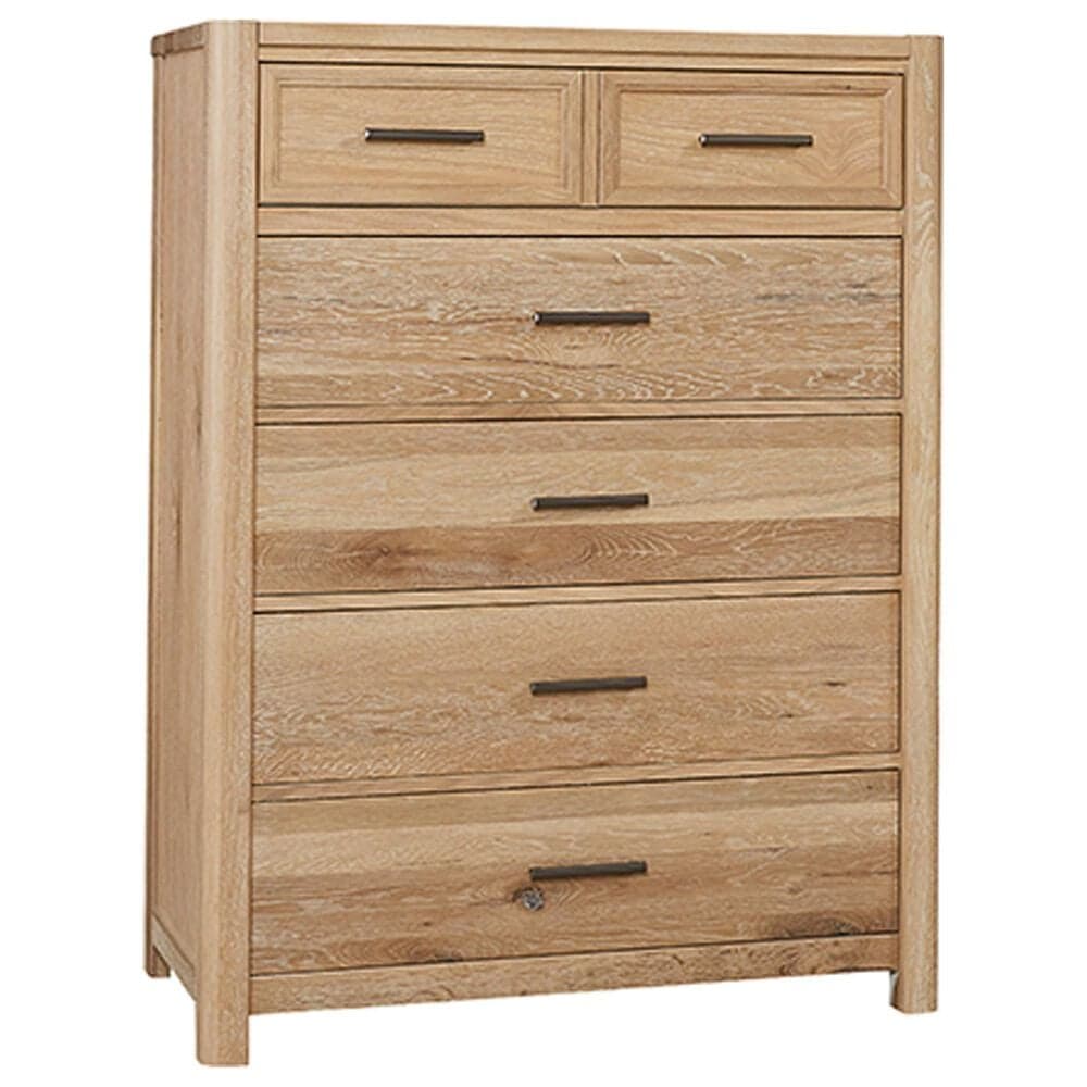 Viceray Collections Crafted Oak 5-Drawer Chest in Bleached White, , large