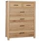 Viceray Collections Crafted Oak 5-Drawer Chest in Bleached White, , large