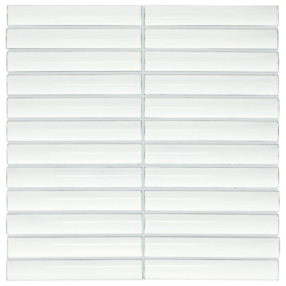 Dal-Tile Artefino Vintage Fossil 2" x 6" Fish Scale on 12" x 13" Porcelain Mosaic Sheet, , large