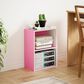 HOMLUX 2-Tier Cube Compact Storage Shelf Organizer Bookcase in Pink and White, , large