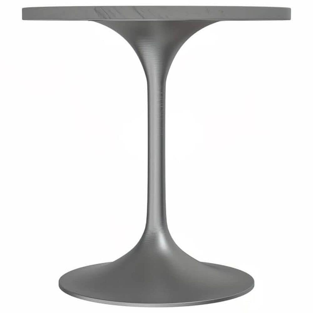 Leisuremod LeisureMod Verve Collection 27 Round Dining Table, Brushed Gold Base with Laminated White Marbleized Top, , large