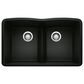Blanco Diamond Equal Double Sink with Low Divide in Coal Black, , large