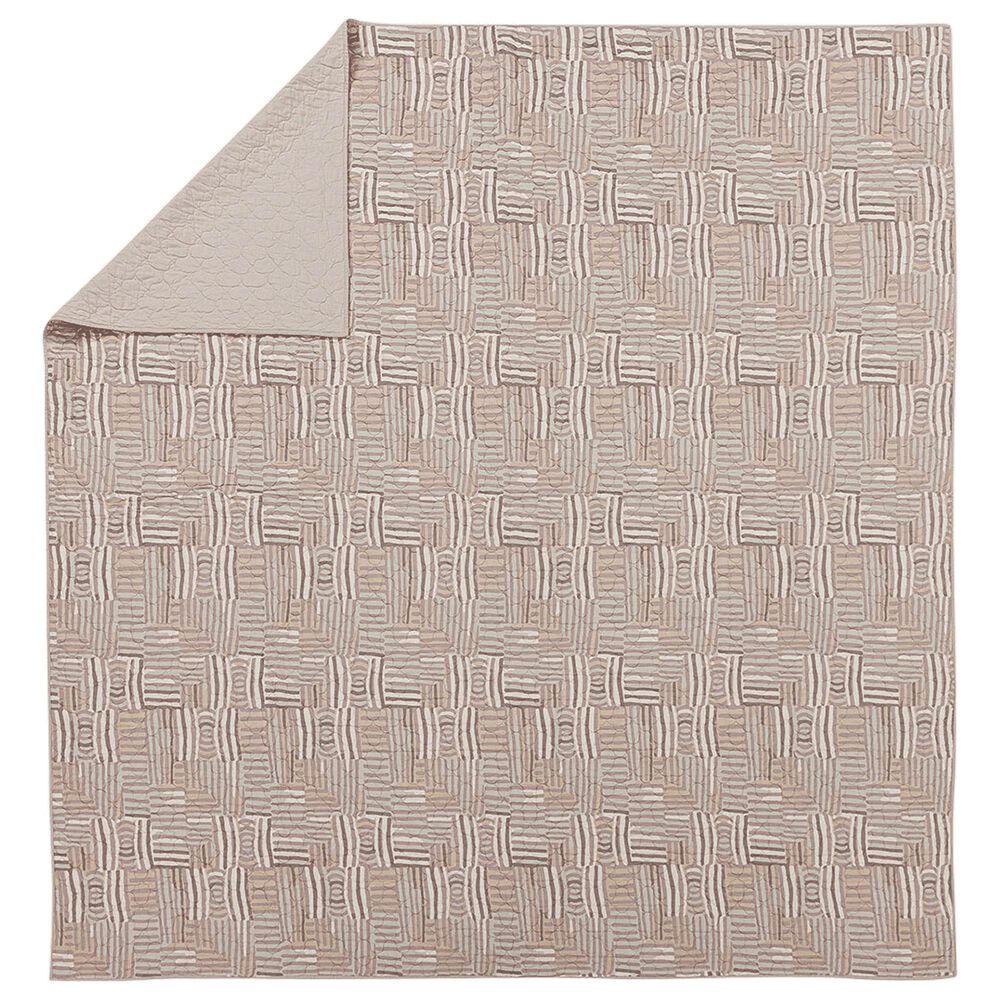 Peking Handicraft Abrazo 3-Piece Full/Queen Quilt Set in Taupe, Dove Grey and Off-White, , large