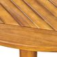 Hearth and Haven Outdoor Wooden Dining Table with Straight Leg and Round Tabletop in Teak, , large