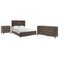 Furniture Worldwide Montclair 3-Piece King Panel Bedroom Set in Embossed Cocoa and Smoked Gold, , large