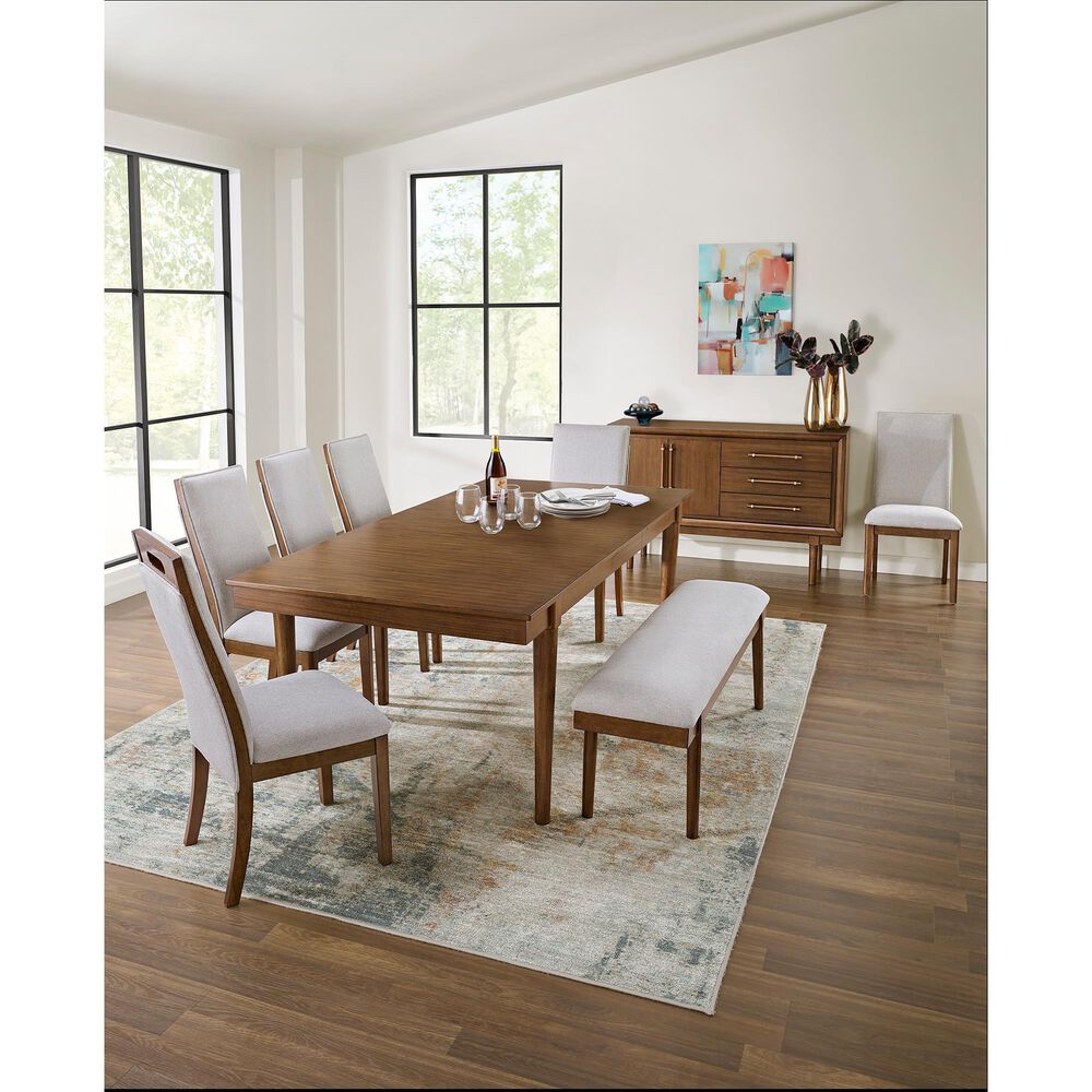 Ashley Lyncott Upholstered Dining Bench in Medium Brown, , large