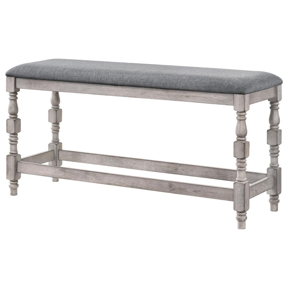 Furniture of America Wall Counter Height Dining Bench in Gray, , large