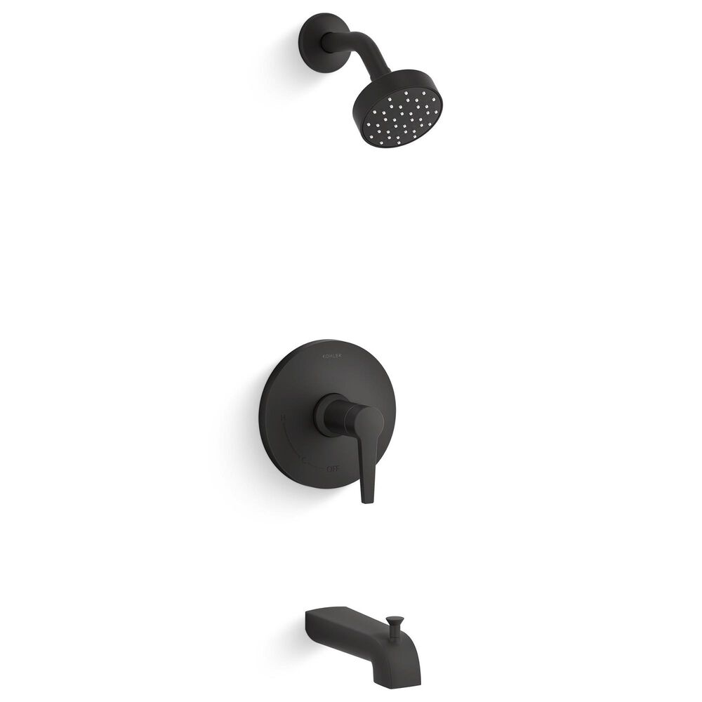 Kohler Pitch Rite-Temp Bath and Shower Faucet Trim Kit in Matte Black, , large