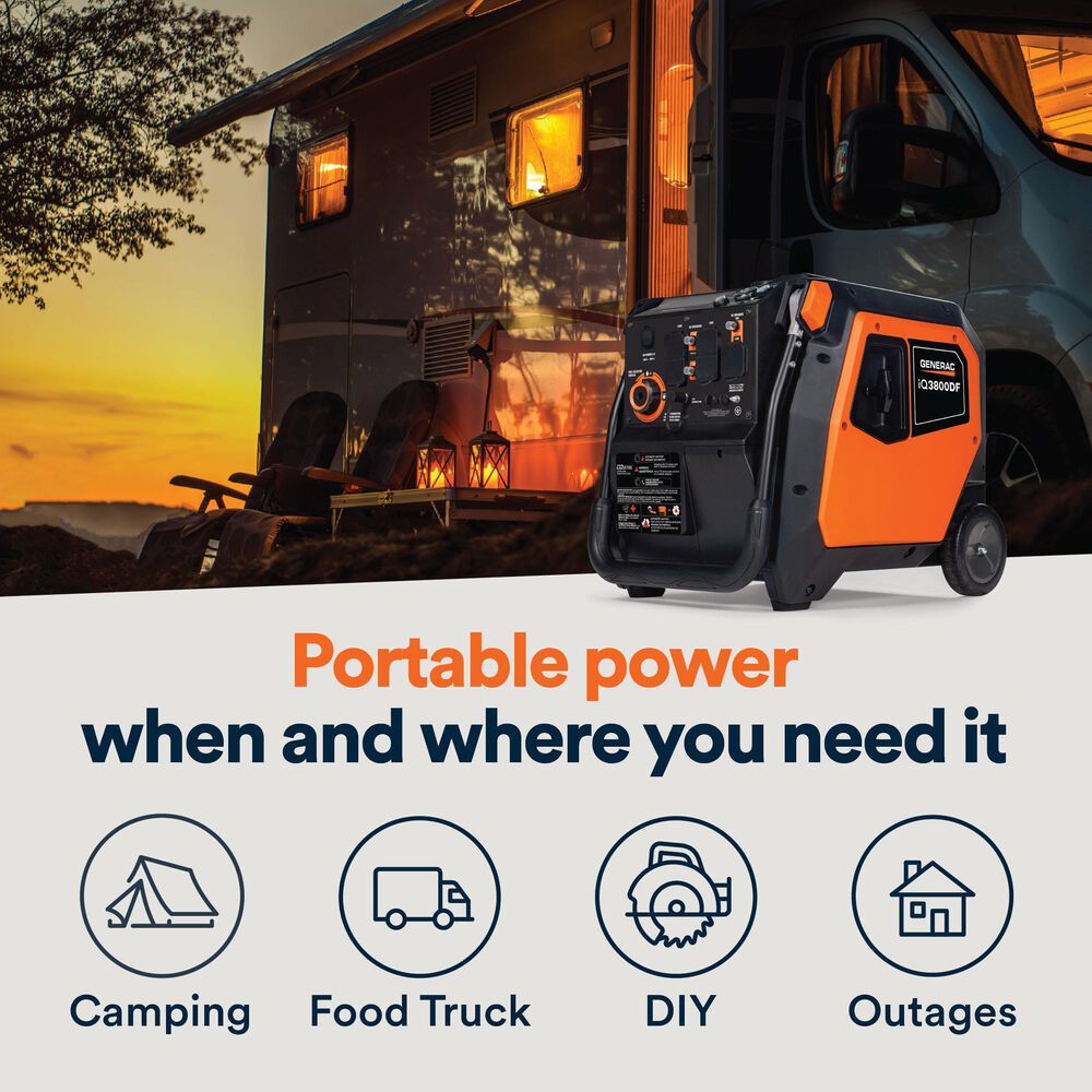 Generac iQ3800 Portable Inverter Generator in Orange and Black, , large
