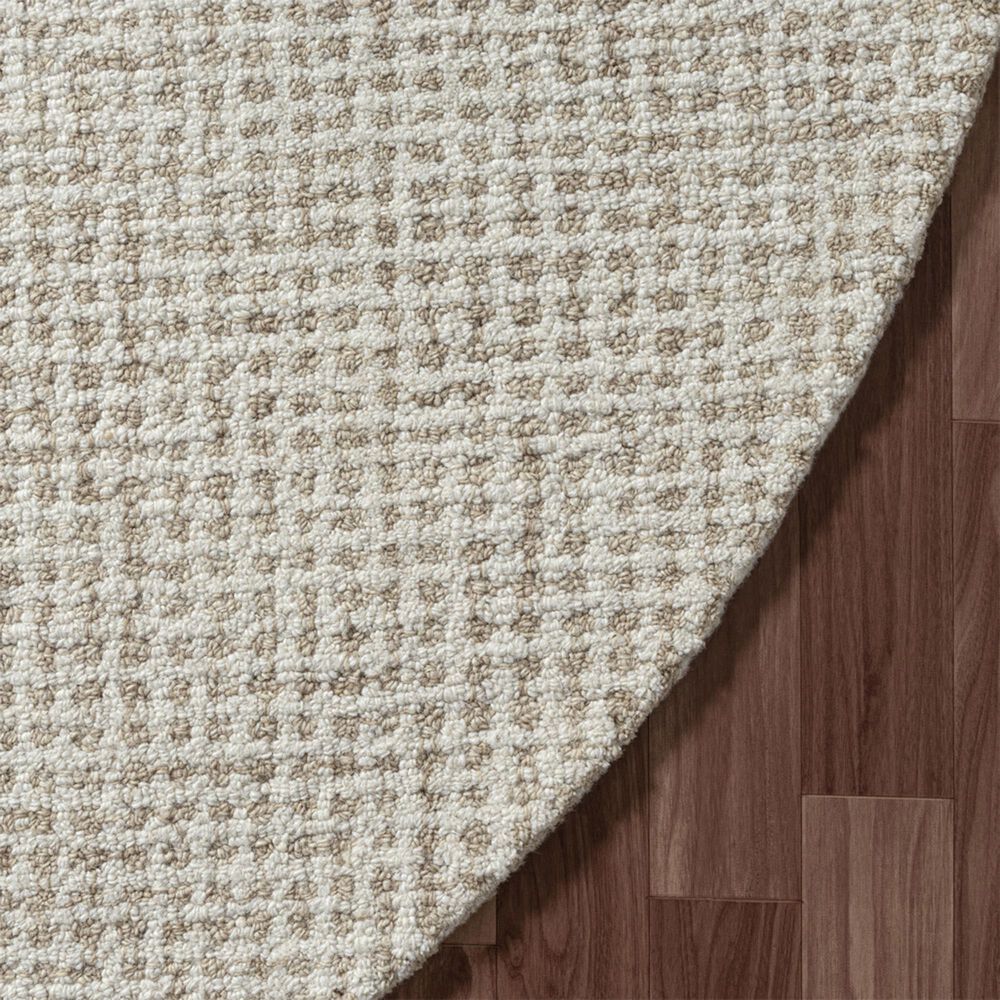 L&amp;R Resources Criss Cross Beige and Ivory 8&#39; Round Area Rug, , large
