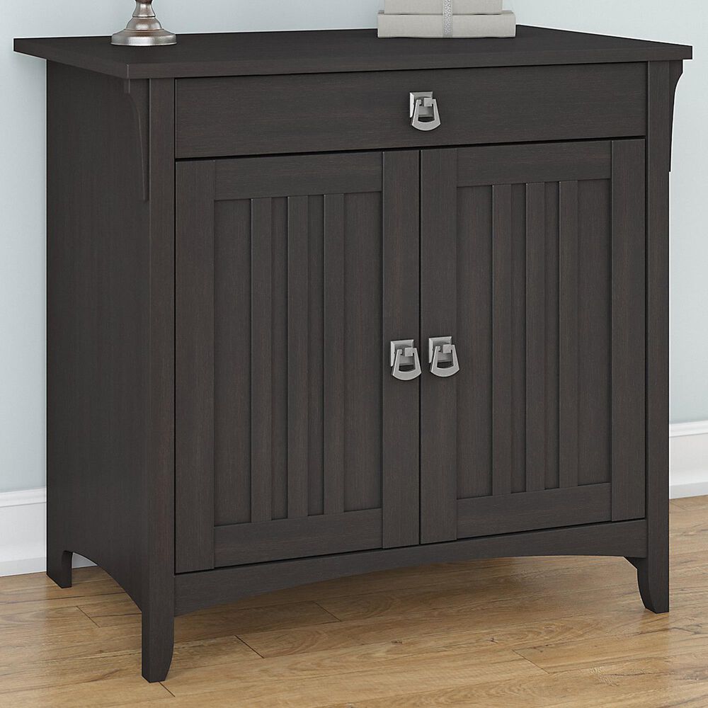 Bush Salinas Secretary Desk with Storage in Vintage Black