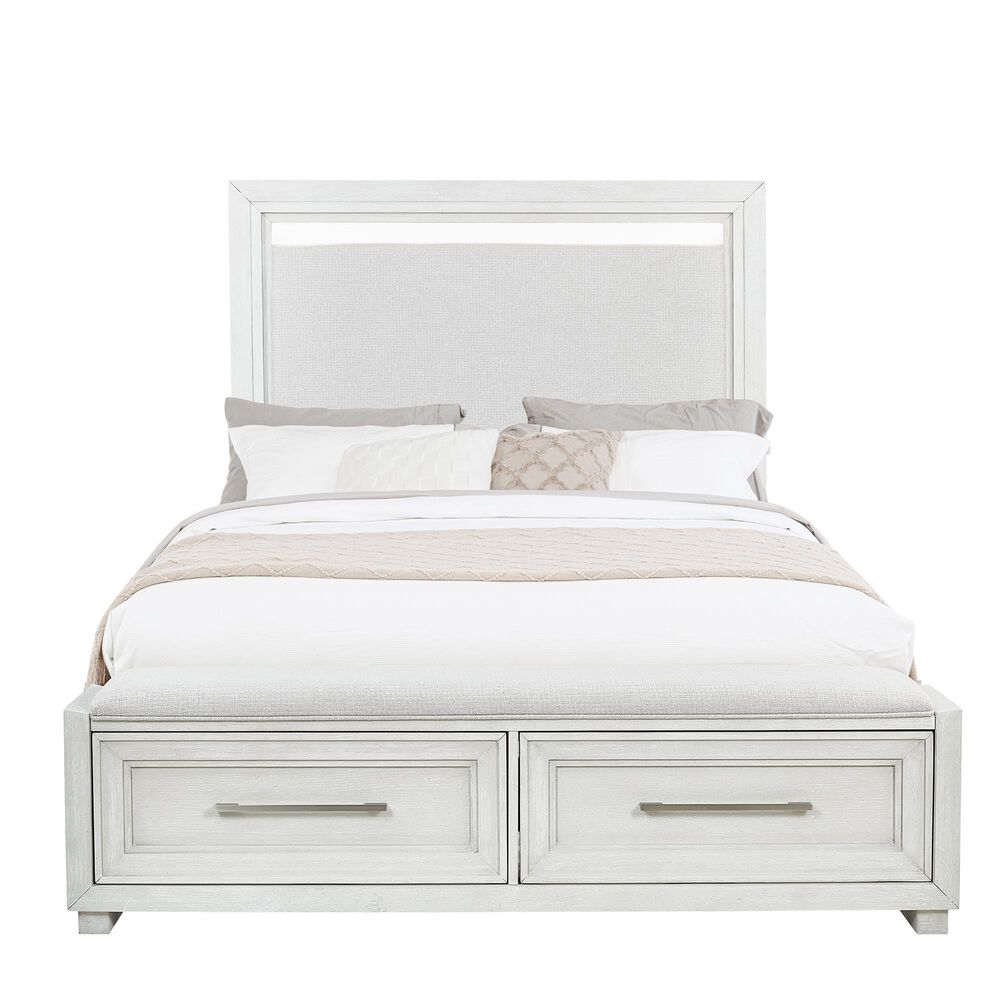 Sasha Lee 4-Piece Queen Storage Bedroom Set in Brushed White, , large