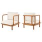 Hearth and Haven Canape Outdoor Club Chair with Curved Arms and Cushions in Cream (Set of 2), , large