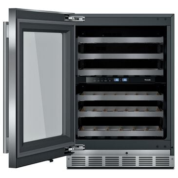 Thermador 24" Glass Door Wine Cooler with Masterpiece Handle Left Hinge in Stainless Steel, , large