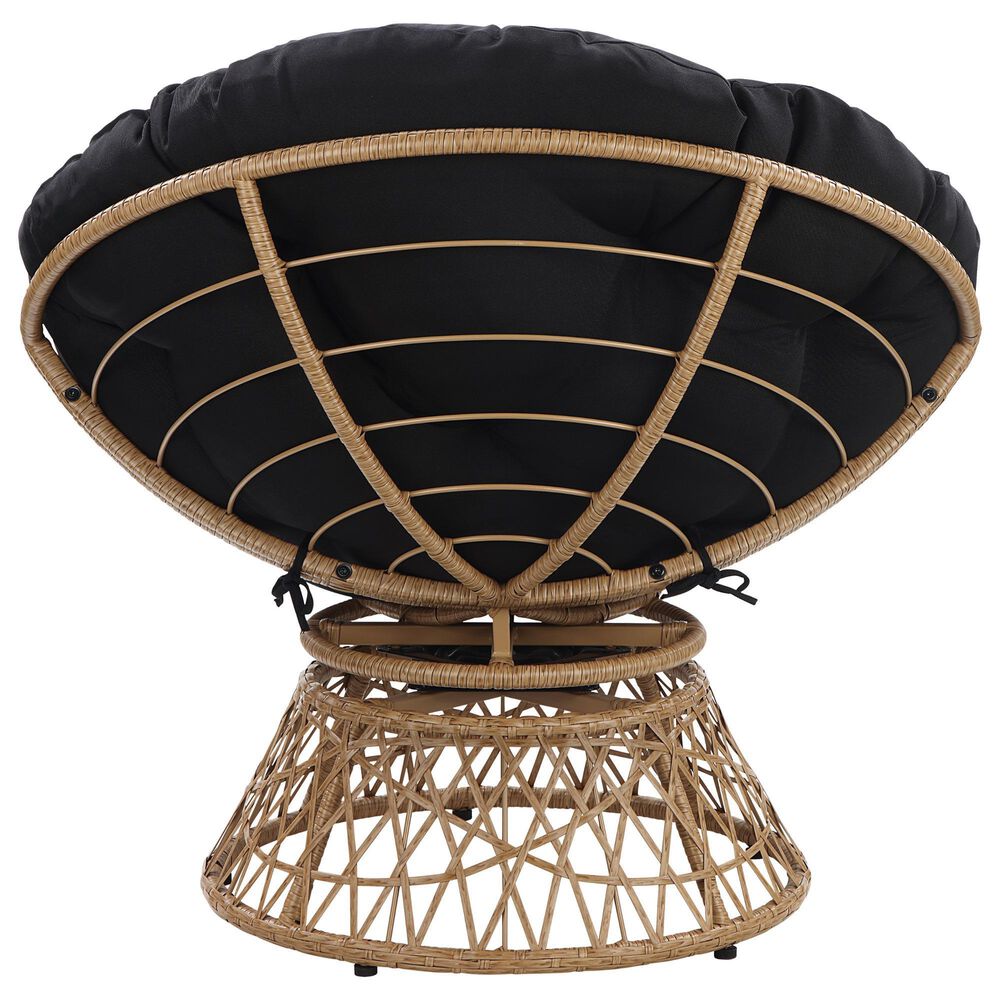 Valor Living Papasan Swivel Chair in Black, , large