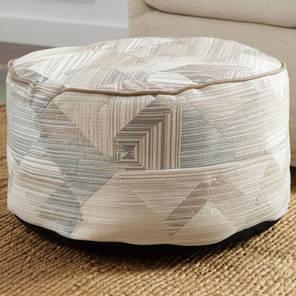 Howard Elliott Prisma Foot Pouf in Natural, , large