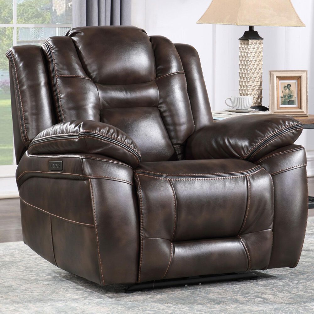 Steve Silver Oportuna Dual-Power Recliner in Coffee, , large