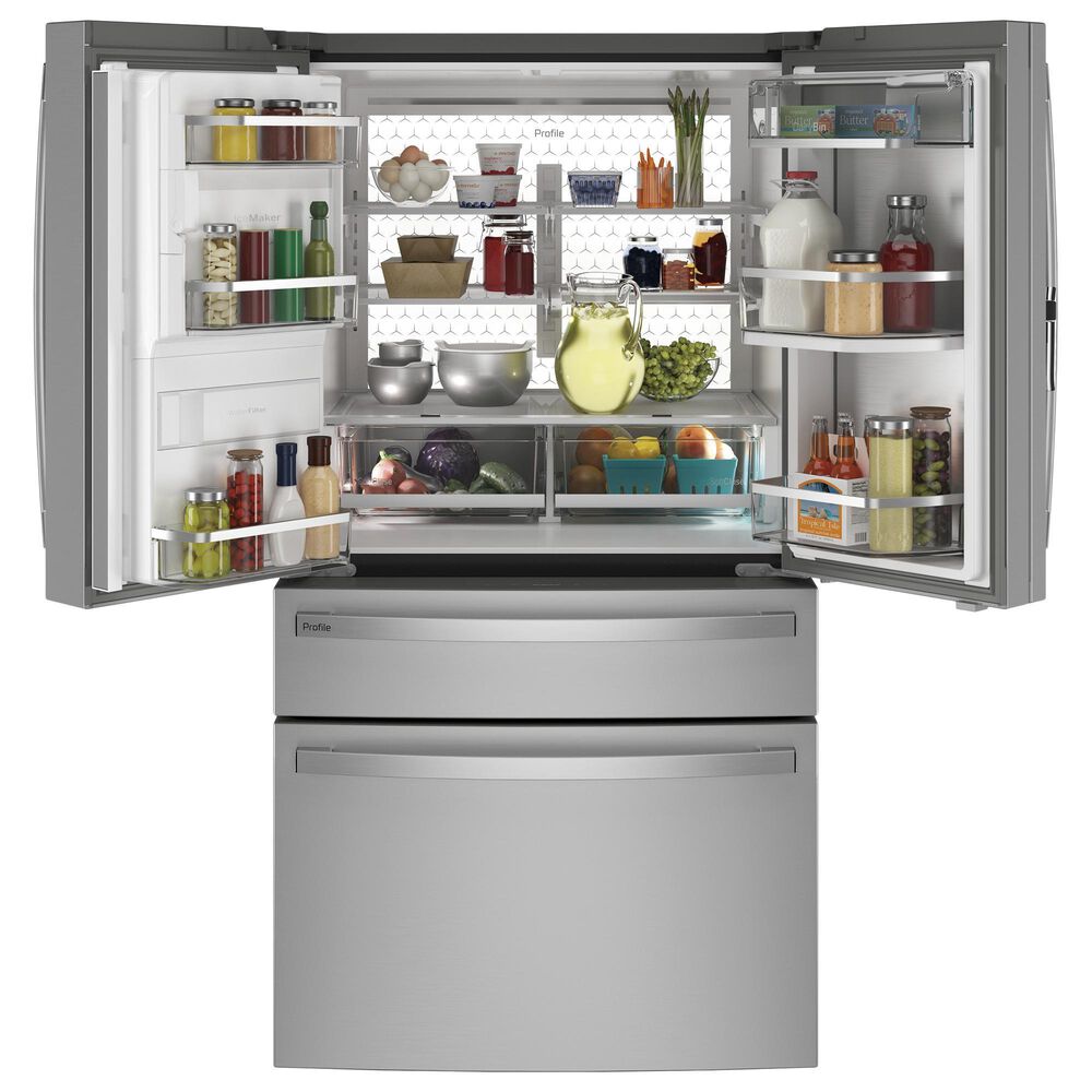 Ge Profile 27 6 Cu Ft 4 Door French Door Refrigerator In Stainless Steel Nebraska Furniture Mart